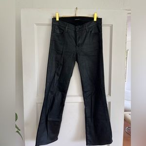 J brand black coated crop flares
